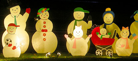Snowmen on Knollwood Drive in Brighton outside of Rochester New York