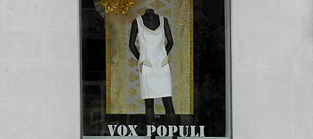 Dresses in store windows in Madrid