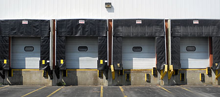 Loading docks on Mushroom Boulevard in Rochester, New York