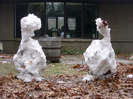 Snowmen melting