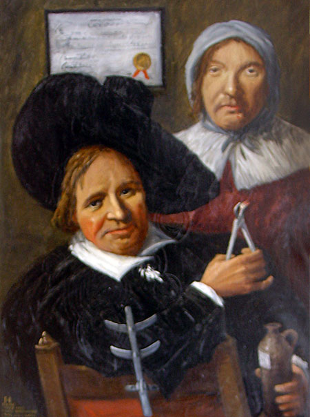 Leo Pieffer's Dentistry Painting by Frans Schmanke based a Frans Hals painting
