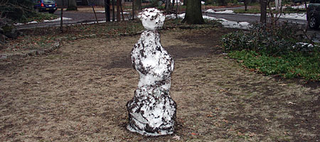 Snowman at end of March