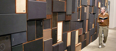 Art opening hound at Svan Aken’s “Audition” at RoCo