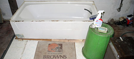 Sparky's basement bathtub 