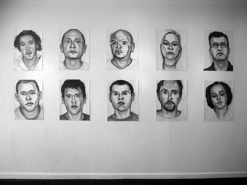 Paul Dodd charcoal drawings at I-Square Gallery in Rochester, New York