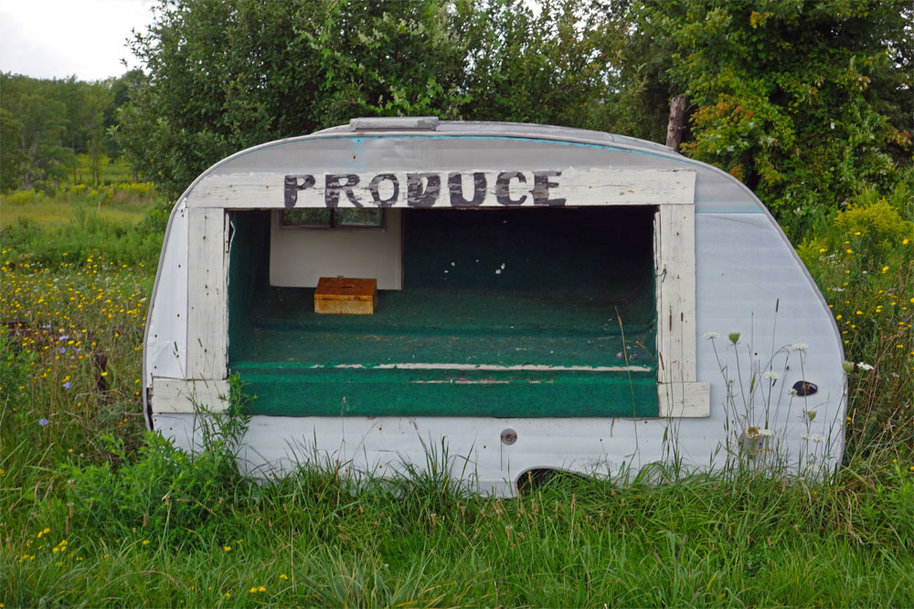 Produce stand in the country near Rochester, New York