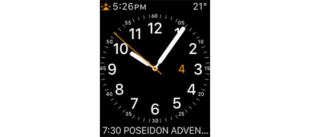 My watch face showing an alert for the Poseidon Adventure