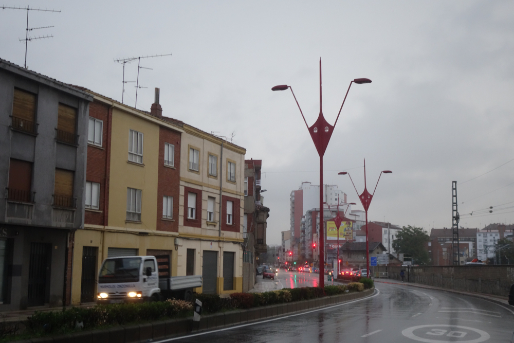 Street lights on the outskirts of Leon, Espana