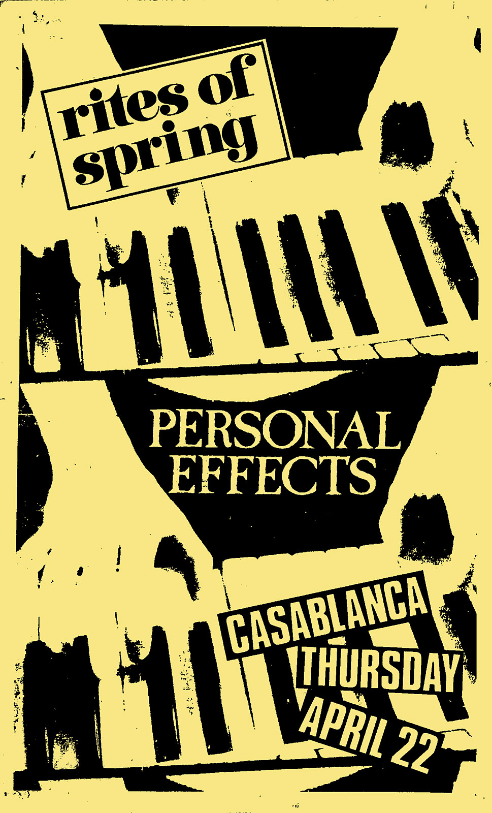 Poster for Personal Effects at Casablanca in Rochester, New York on 04.22.1982