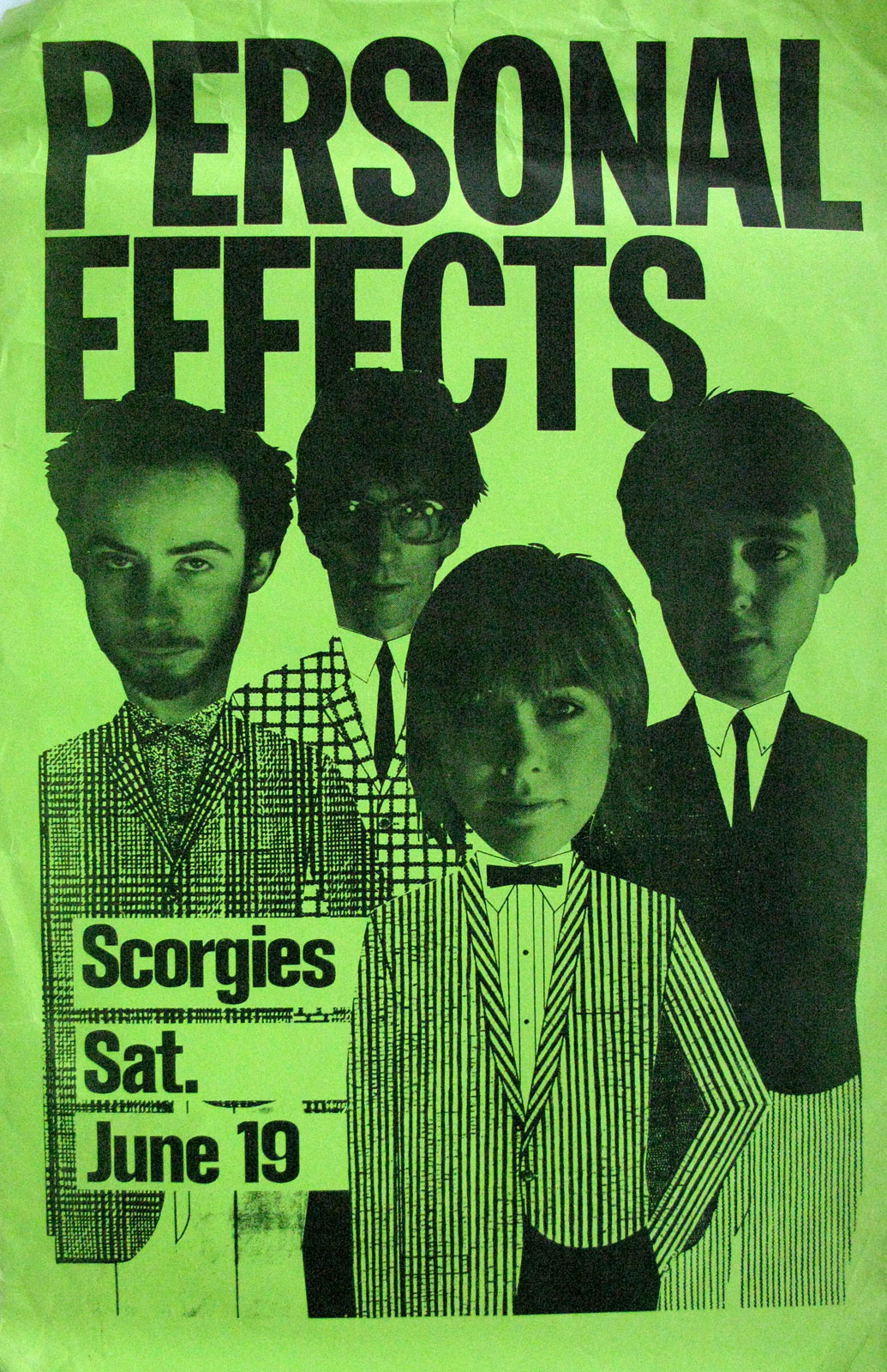 Poster for Personal Effects at Scorgies in Rochester, New York 06.19.1982