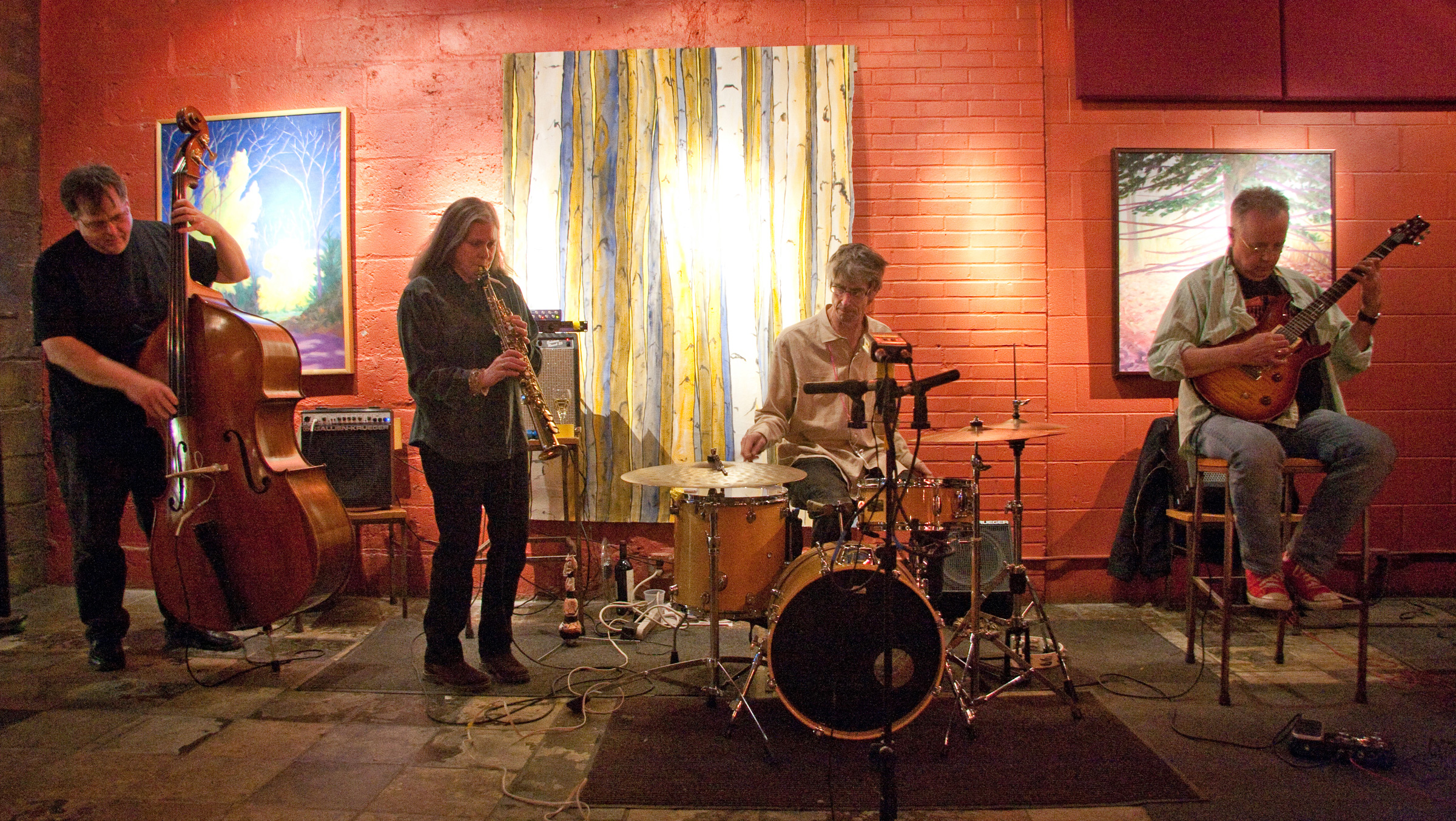 Margaret Explosion performing at the Little Theatre Café