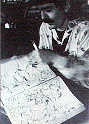 Captain Beefheart drawing at Red Creek in Rochester, New York in 1977