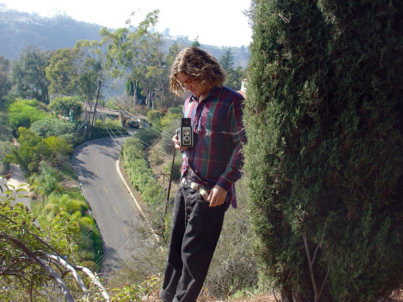 Andrew with his medium format Kodak camera