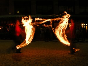 Fire Jugglers at Village Gate in Rochester New York
