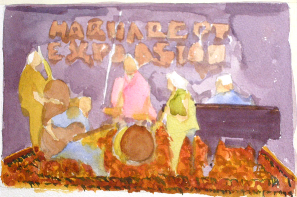 Margaret Explosion watercolor by Leo Dodd