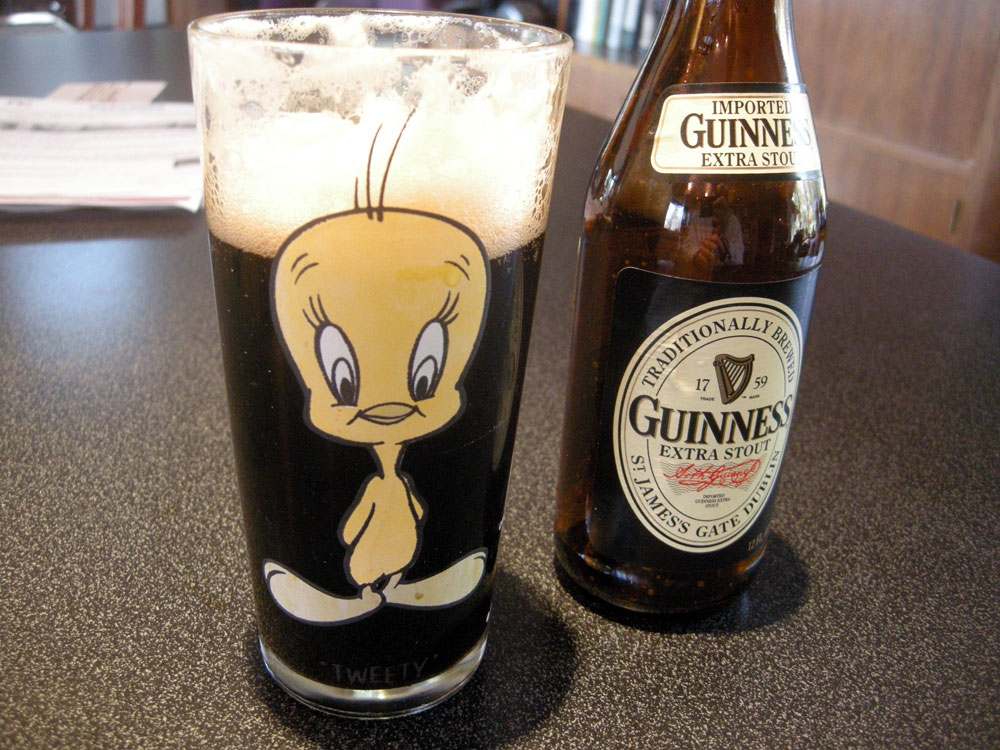 Guiness in a Tweety glass