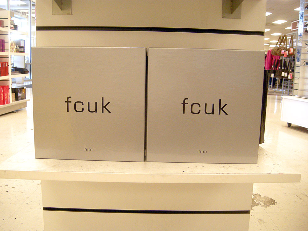 Fcuk for him on display at A. J. Wright store in Rochester, New York