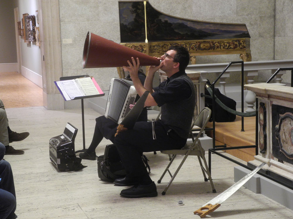 Dreamland Faces performing upstairs at the Memorial Art Gallery in Rochester, New York for the opening of the "Extreme Materials II" show