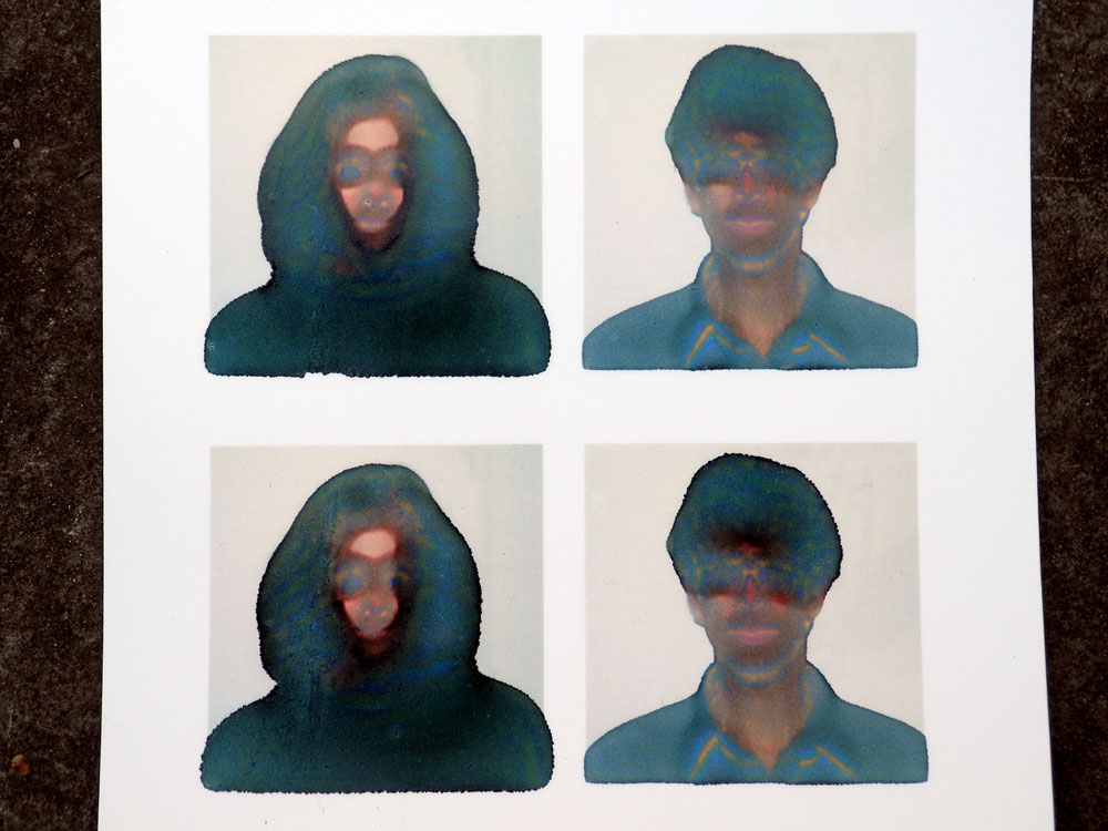 Passport photos printed on the wrong side of glossy paper