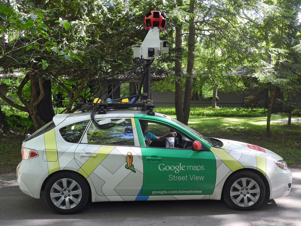 Google Street View car on our street, Rochester, New York