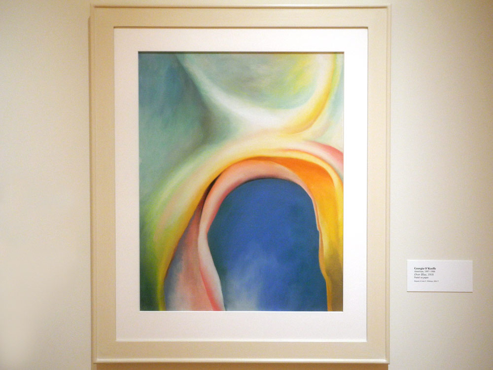 Georgia O'Keefe "Over Blue" pastel on paper 1918 Memorial Art Gallery