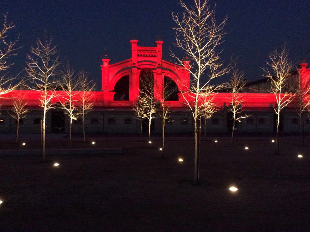 View of Matadero in Madrid at night