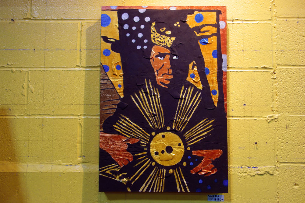 El Destructo Sun Ra painting at Record Archive in Rochester. New York
