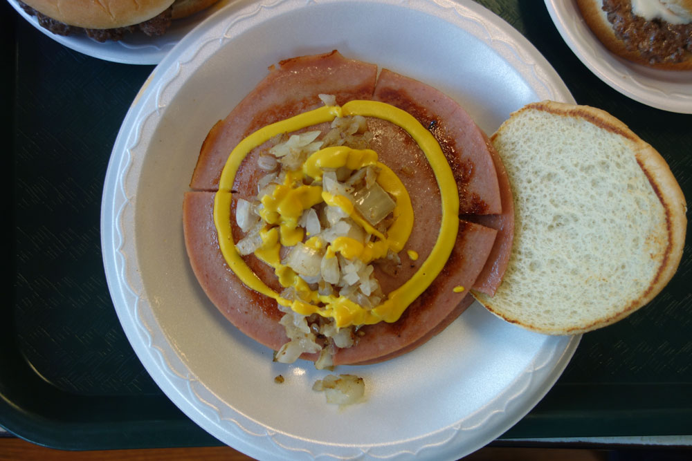 Leo Dodd's Fried Baloney and Onion Sanwich at Vic & Irv's in Rochester, New York