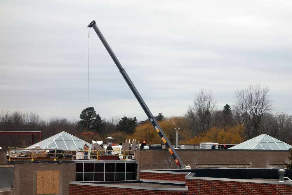 Construction scene across from Highland Hospital