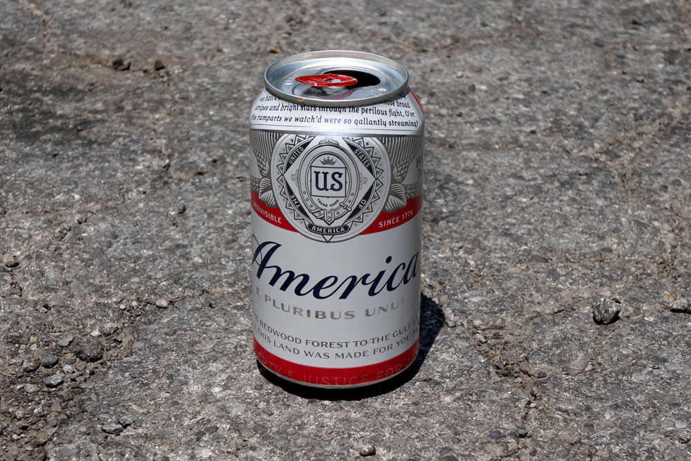 Budweiser's new America can on the ground in Durand Eastman