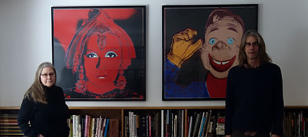 Two of Andy Warhol Myths hanging in our office