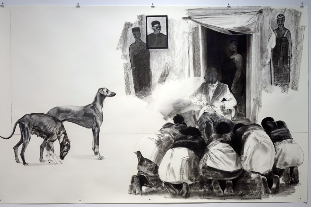 Meleko Mokgosi drawing from Democracy at RoCo