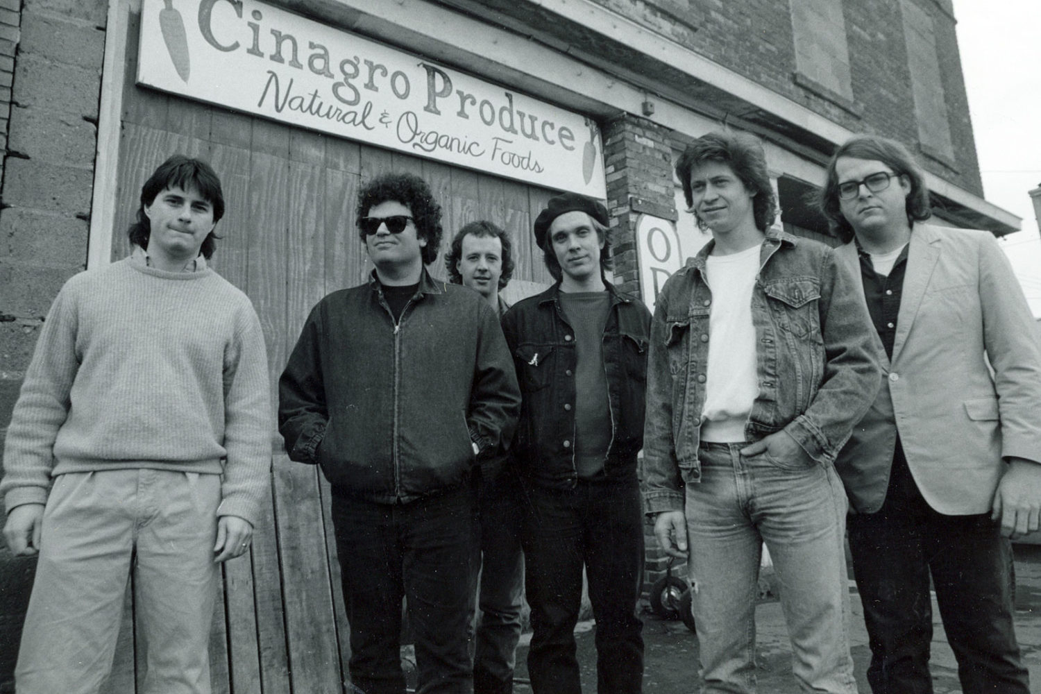 Colorblind James Experience promo photo at Public Market in Rochester, New York. Dave McIntire, Chuck Cuminale, John Ebert, Phil Marshall and Jim McAvaney.