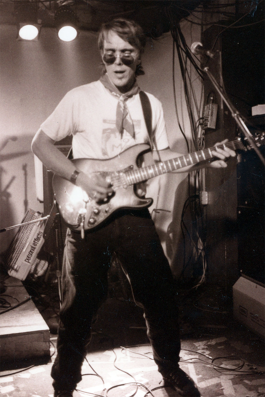 Phil Marshall playing guitar at Scorgies with The Colorblind James Experience. Photo by Gary Brandt.