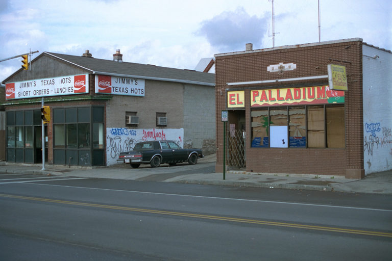 07. El Palladium, East Main Street, Rochester. Source photo for Paul Dodd "Passion Play" 1999.