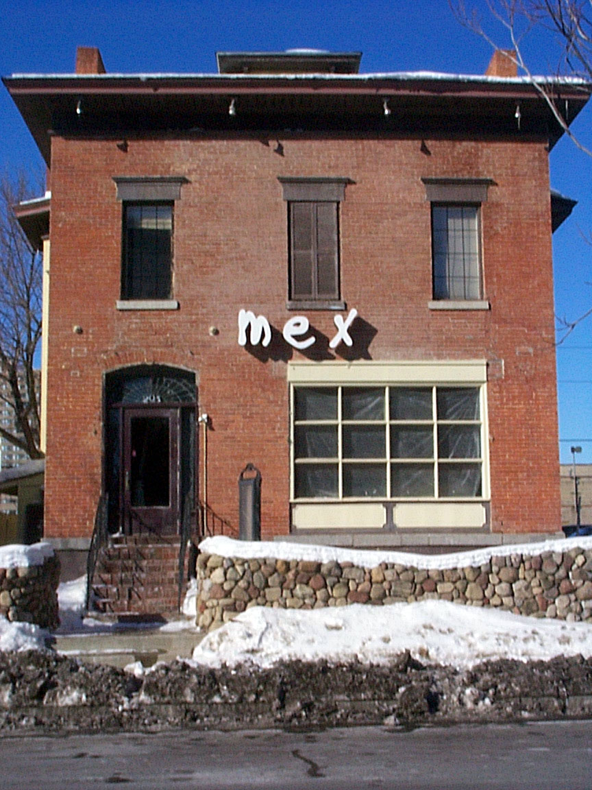 Mex Restaurant on Alexander Street in Rochester, New York with its new sign in 1999.