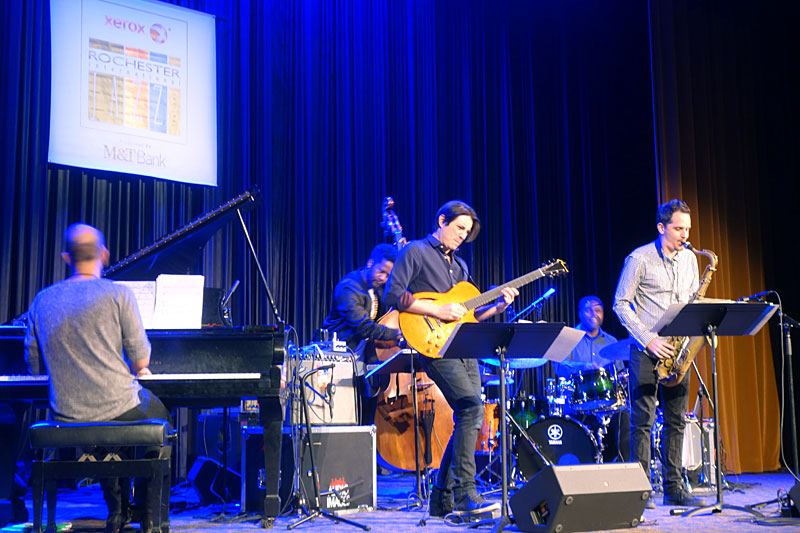 Kendrick Scott Oracle performing at the 2017 Rochester International Jazz Festival
