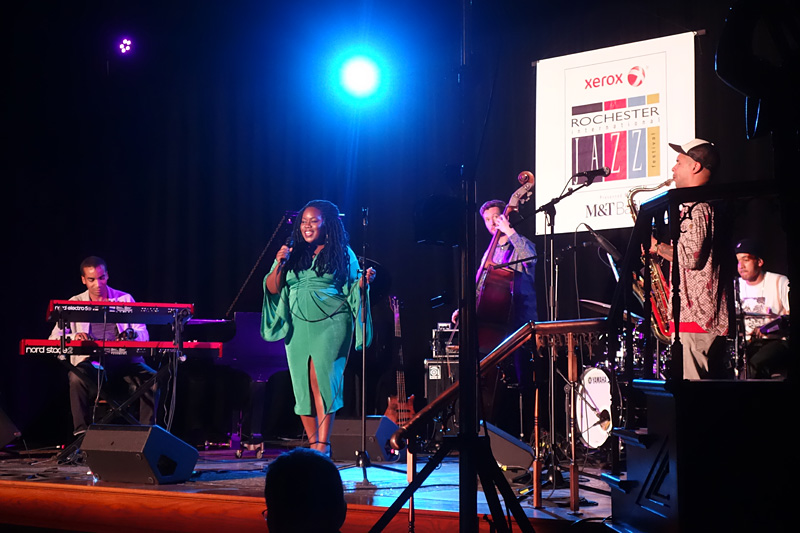 Zara Mcfarlane performing at the 2018 Rochester International Jazz Festival