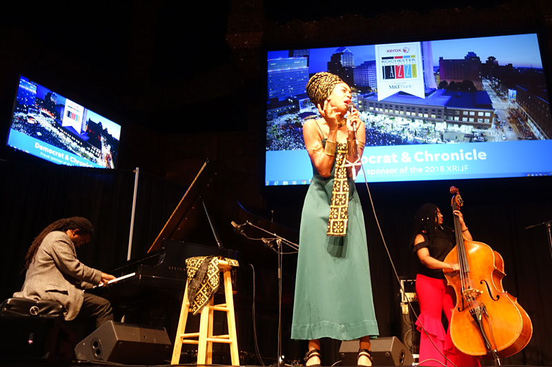 Jazzmeia Horn performing at the 2018 Rochester International Jazz Festival