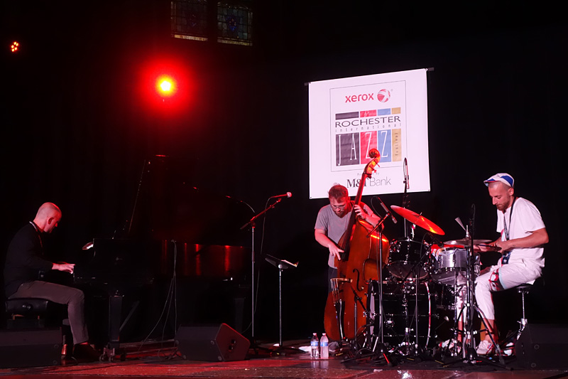 Mark Lewandowski Trio performing at the 2018 Rochester International Jazz Festival