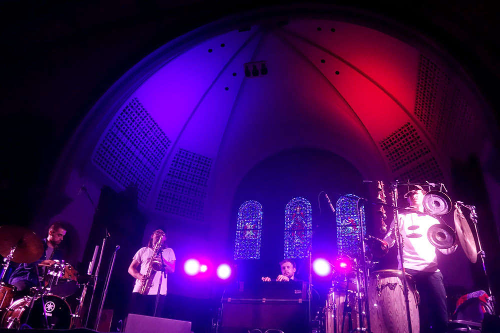 Girls In Airports performing at the 2019 Rochester International Jazz Festival