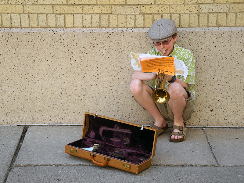 Kid trumpeter at the 2012 Rochester International Jazz Festival