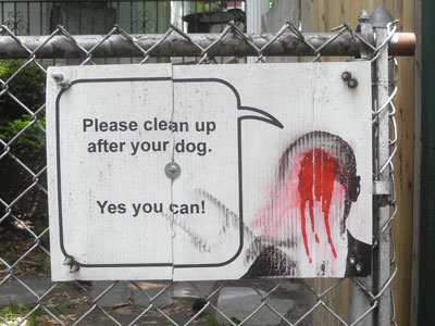 Clean Up After Dog sign