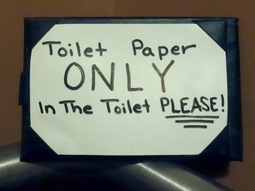 Toilet Paper Only sign