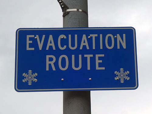 Evacuation Route sign in Buffalo, New York