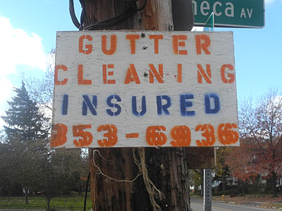 Gutter Cleaning sign