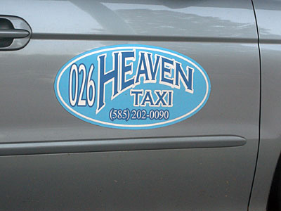 Heaven Taxi sign