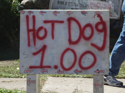 Hot Dog One Dollar sign