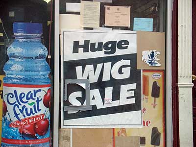 Huge Wig Sale sign