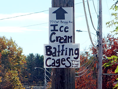 Ice  Cream Batting Cages sign